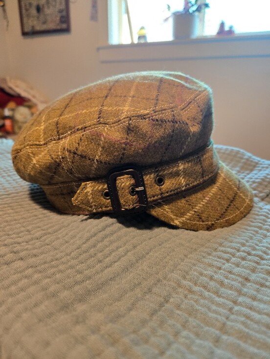 J. Crew Accessories - J. Crew Mustard Plaid Wool Baker Boy Cap